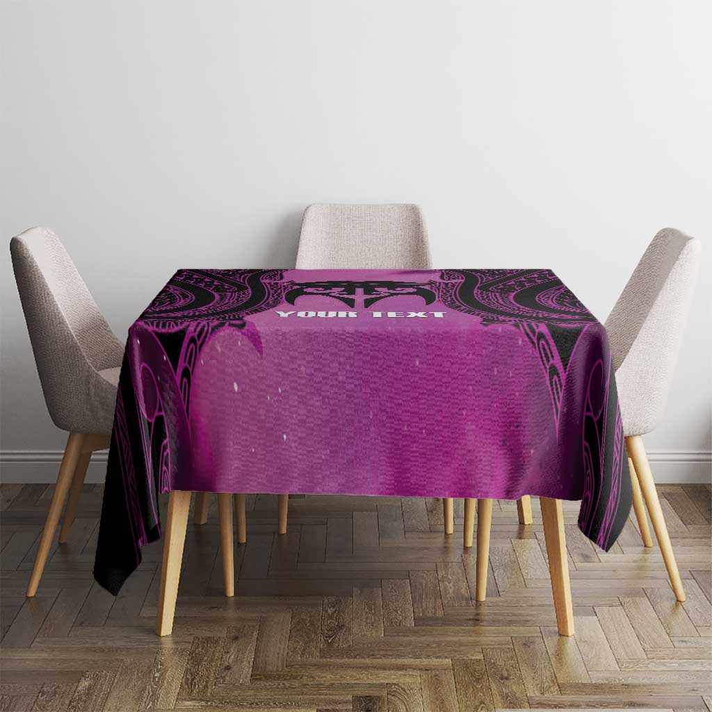 Personalised Moko Kauae New Zealand Tablecloth Maori Chin Tattoo Pink - Aussie Hoodie