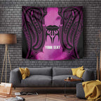 Personalised Moko Kauae New Zealand Tapestry Maori Chin Tattoo Pink - Aussie Hoodie
