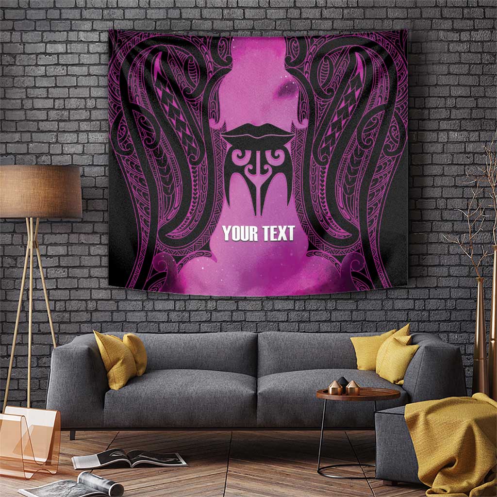 Personalised Moko Kauae New Zealand Tapestry Maori Chin Tattoo Pink - Aussie Hoodie