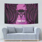 Personalised Moko Kauae New Zealand Tapestry Maori Chin Tattoo Pink - Aussie Hoodie