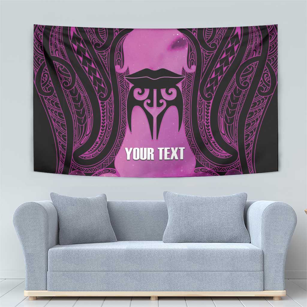 Personalised Moko Kauae New Zealand Tapestry Maori Chin Tattoo Pink - Aussie Hoodie