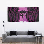 Personalised Moko Kauae New Zealand Tapestry Maori Chin Tattoo Pink - Aussie Hoodie