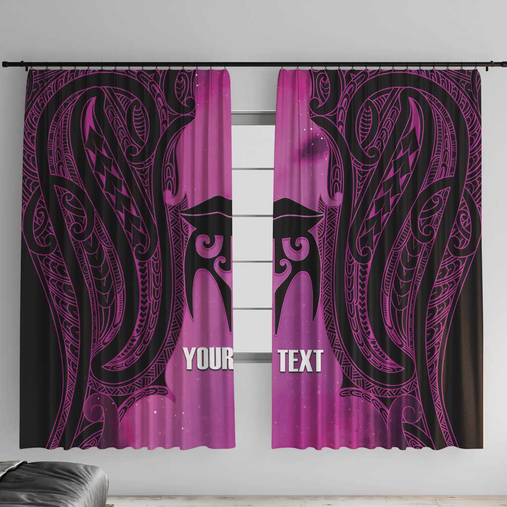 Personalised Moko Kauae New Zealand Window Curtain Maori Chin Tattoo Pink - Aussie Hoodie
