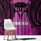 Personalised Moko Kauae New Zealand Window Curtain Maori Chin Tattoo Pink - Aussie Hoodie