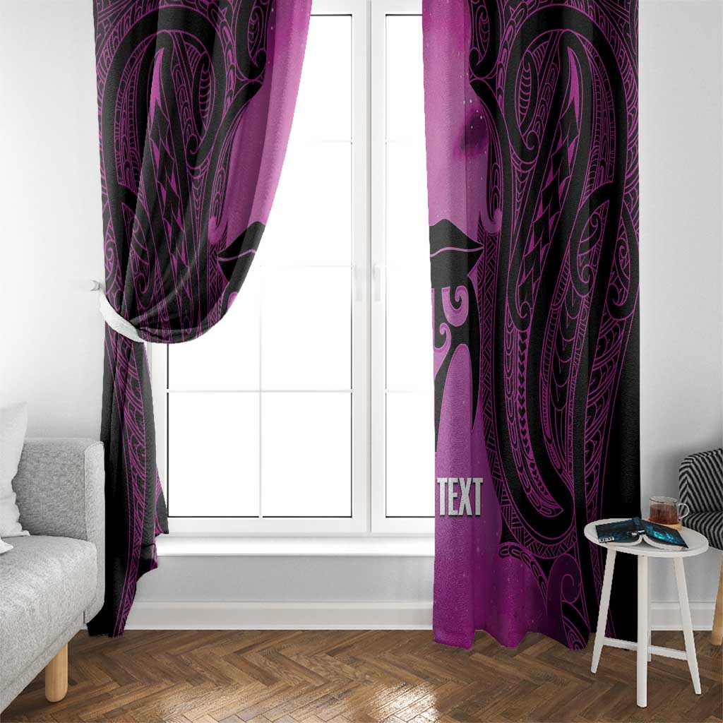 Personalised Moko Kauae New Zealand Window Curtain Maori Chin Tattoo Pink - Aussie Hoodie