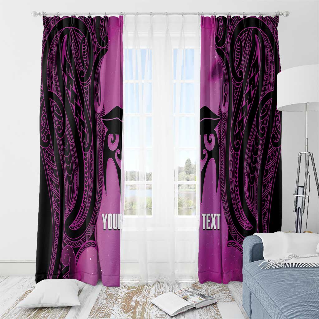 Personalised Moko Kauae New Zealand Window Curtain Maori Chin Tattoo Pink - Aussie Hoodie