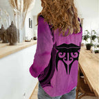 Personalised Moko Kauae New Zealand Women Casual Shirt Maori Chin Tattoo Pink - Aussie Hoodie