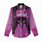 Personalised Moko Kauae New Zealand Women Casual Shirt Maori Chin Tattoo Pink - Aussie Hoodie