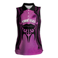Personalised Moko Kauae New Zealand Women Sleeveless Polo Shirt Maori Chin Tattoo Pink - Aussie Hoodie