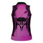 Personalised Moko Kauae New Zealand Women Sleeveless Polo Shirt Maori Chin Tattoo Pink - Aussie Hoodie