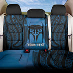 Personalised Moko Kauae New Zealand Back Car Seat Cover Maori Chin Tattoo Blue - Aussie Hoodie