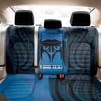 Personalised Moko Kauae New Zealand Back Car Seat Cover Maori Chin Tattoo Blue - Aussie Hoodie