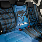 Personalised Moko Kauae New Zealand Back Car Seat Cover Maori Chin Tattoo Blue - Aussie Hoodie