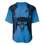 Personalised Moko Kauae New Zealand Baseball Jersey Maori Chin Tattoo Blue - Aussie Hoodie