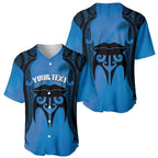 Personalised Moko Kauae New Zealand Baseball Jersey Maori Chin Tattoo Blue - Aussie Hoodie