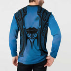 Personalised Moko Kauae New Zealand Button Sweatshirt Maori Chin Tattoo Blue - Aussie Hoodie