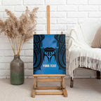 Personalised Moko Kauae New Zealand Canvas Wall Art Maori Chin Tattoo Blue - Aussie Hoodie