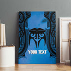 Personalised Moko Kauae New Zealand Canvas Wall Art Maori Chin Tattoo Blue - Aussie Hoodie