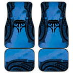 Personalised Moko Kauae New Zealand Car Mats Maori Chin Tattoo Blue - Aussie Hoodie