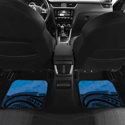 Personalised Moko Kauae New Zealand Car Mats Maori Chin Tattoo Blue - Aussie Hoodie