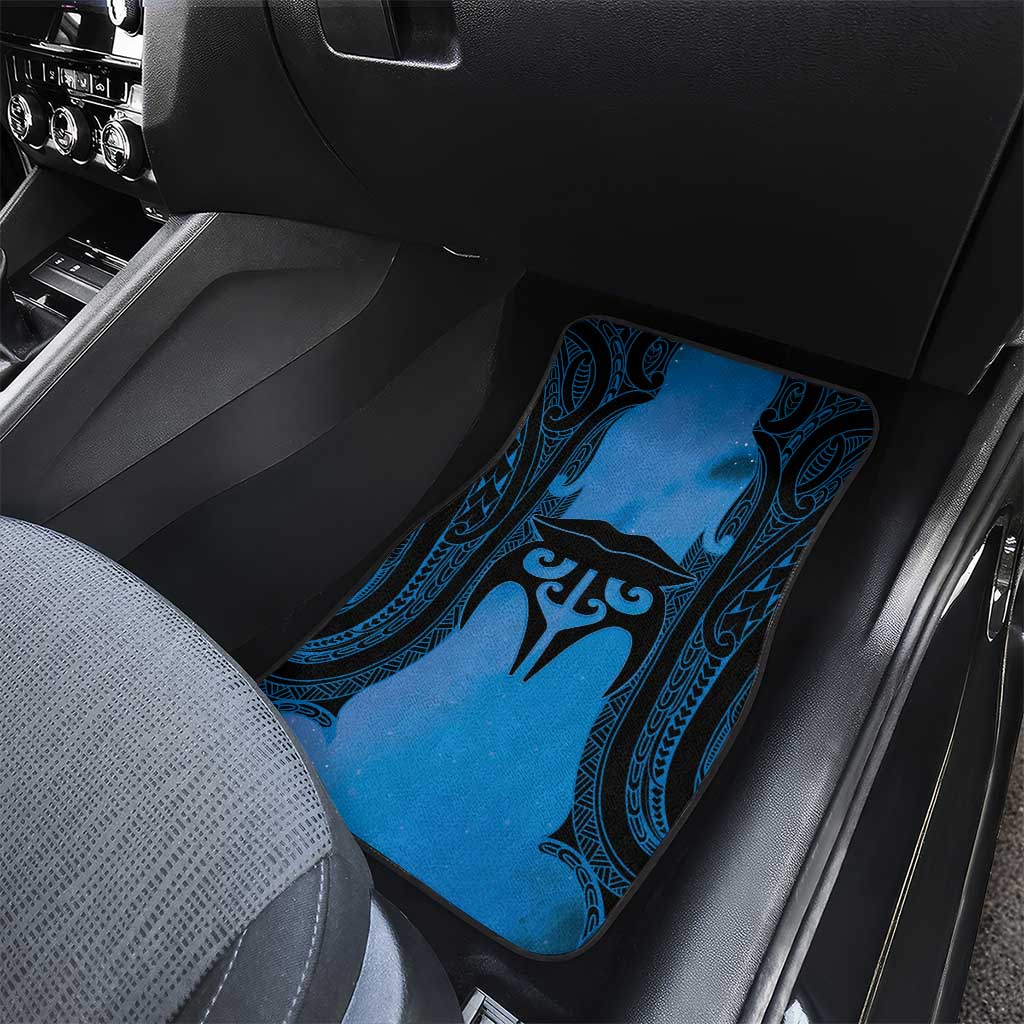 Personalised Moko Kauae New Zealand Car Mats Maori Chin Tattoo Blue - Aussie Hoodie