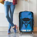 Personalised Moko Kauae New Zealand Luggage Cover Maori Chin Tattoo Blue - Aussie Hoodie