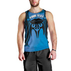 Personalised Moko Kauae New Zealand Men Tank Top Maori Chin Tattoo Blue - Aussie Hoodie