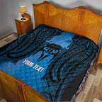 Personalised Moko Kauae New Zealand Quilt Maori Chin Tattoo Blue - Aussie Hoodie