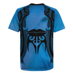 Personalised Moko Kauae New Zealand Rugby Jersey Maori Chin Tattoo Blue - Aussie Hoodie
