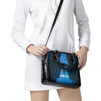 Personalised Moko Kauae New Zealand Shoulder Handbag Maori Chin Tattoo Blue - Aussie Hoodie