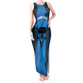 Personalised Moko Kauae New Zealand Tank Maxi Dress Maori Chin Tattoo Blue - Aussie Hoodie