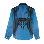 Personalised Moko Kauae New Zealand Women Casual Shirt Maori Chin Tattoo Blue - Aussie Hoodie