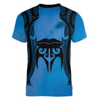 Personalised Moko Kauae New Zealand Women V-Neck T-Shirt Maori Chin Tattoo Blue - Aussie Hoodie