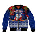 personalised-christmas-in-july-bomber-jacket-happy-santa-claus-with-australia-map-blue-style