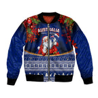 personalised-christmas-in-july-bomber-jacket-happy-santa-claus-with-australia-map-blue-style
