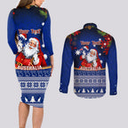 personalised-christmas-in-july-couples-matching-long-sleeve-bodycon-dress-and-long-sleeve-button-shirts-happy-santa-claus-with-australia-map-blue-style