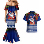 personalised-christmas-in-july-couples-matching-mermaid-dress-and-hawaiian-shirt-happy-santa-claus-with-australia-map-blue-style