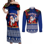 personalised-christmas-in-july-couples-matching-off-shoulder-maxi-dress-and-long-sleeve-button-shirts-happy-santa-claus-with-australia-map-blue-style