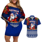 personalised-christmas-in-july-couples-matching-off-shoulder-short-dress-and-hawaiian-shirt-happy-santa-claus-with-australia-map-blue-style