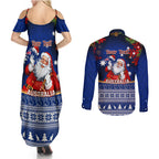 personalised-christmas-in-july-couples-matching-summer-maxi-dress-and-long-sleeve-button-shirts-happy-santa-claus-with-australia-map-blue-style