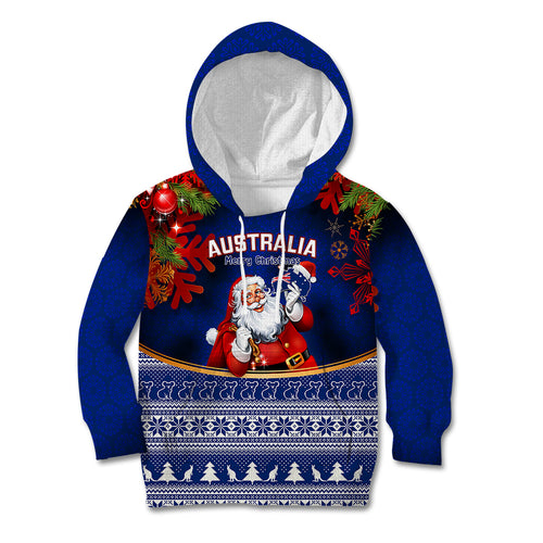 personalised-christmas-in-july-kid-hoodie-happy-santa-claus-with-australia-map-blue-style