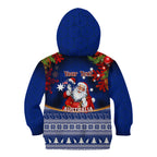 personalised-christmas-in-july-kid-hoodie-happy-santa-claus-with-australia-map-blue-style