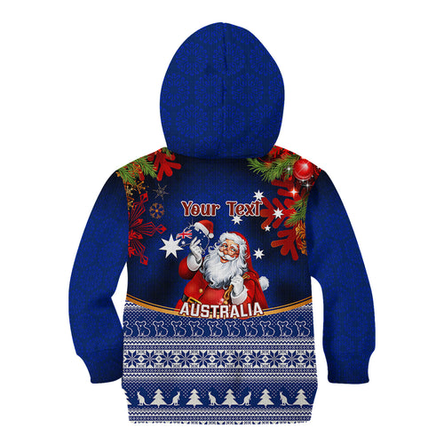 personalised-christmas-in-july-kid-hoodie-happy-santa-claus-with-australia-map-blue-style