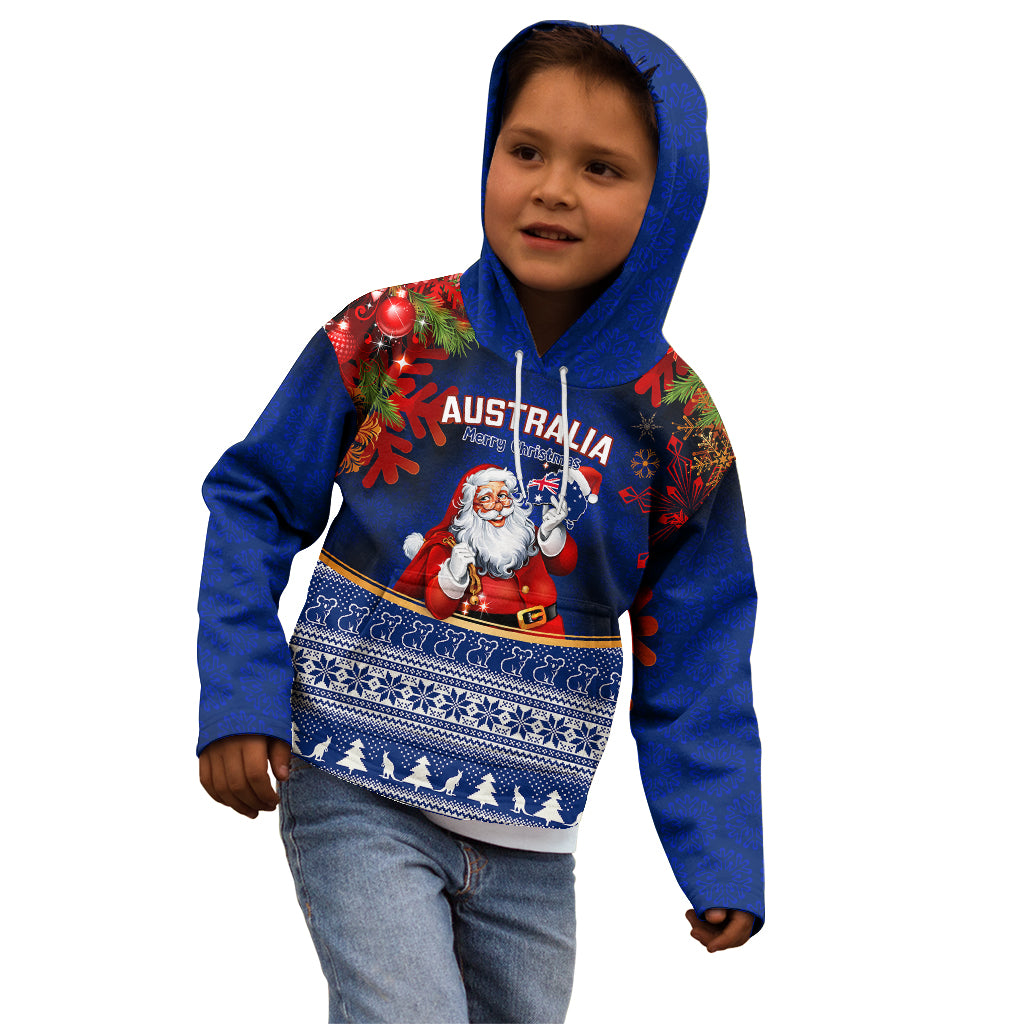 personalised-christmas-in-july-kid-hoodie-happy-santa-claus-with-australia-map-blue-style