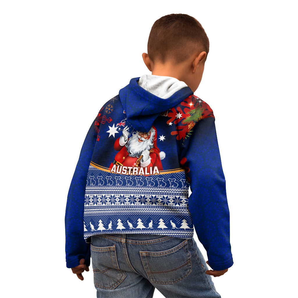 personalised-christmas-in-july-kid-hoodie-happy-santa-claus-with-australia-map-blue-style