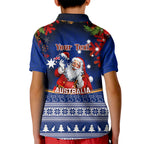 personalised-christmas-in-july-kid-polo-shirt-happy-santa-claus-with-australia-map-blue-style