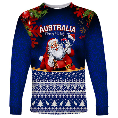 personalised-christmas-in-july-long-sleeve-shirt-happy-santa-claus-with-australia-map-blue-style
