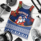 personalised-christmas-in-july-men-tank-top-happy-santa-claus-with-australia-map-blue-style