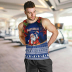 personalised-christmas-in-july-men-tank-top-happy-santa-claus-with-australia-map-blue-style
