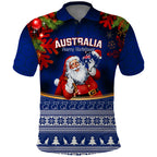 personalised-christmas-in-july-polo-shirt-happy-santa-claus-with-australia-map-blue-style